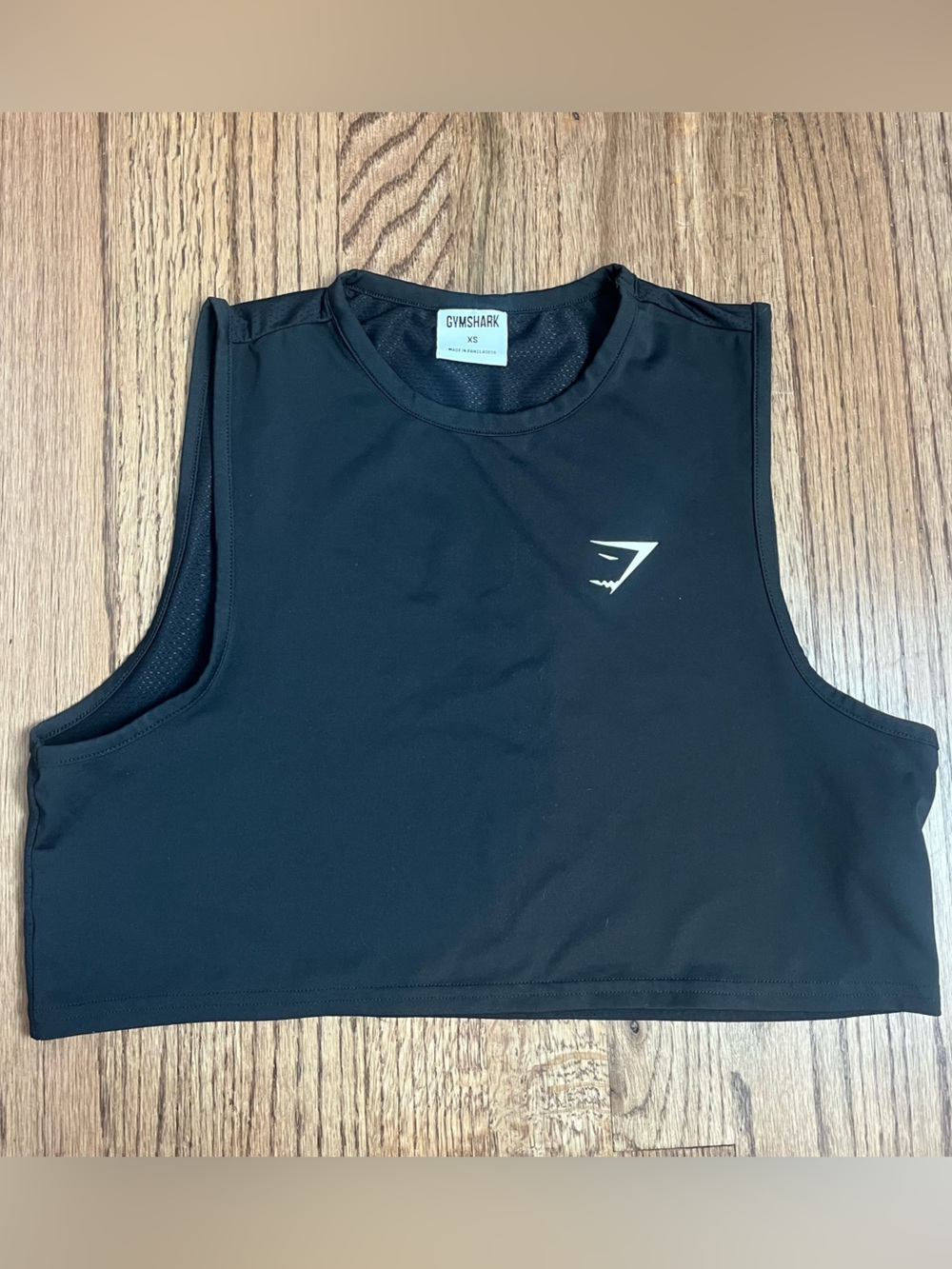 Gymshark Black Athletic Crop Tank with White Logo